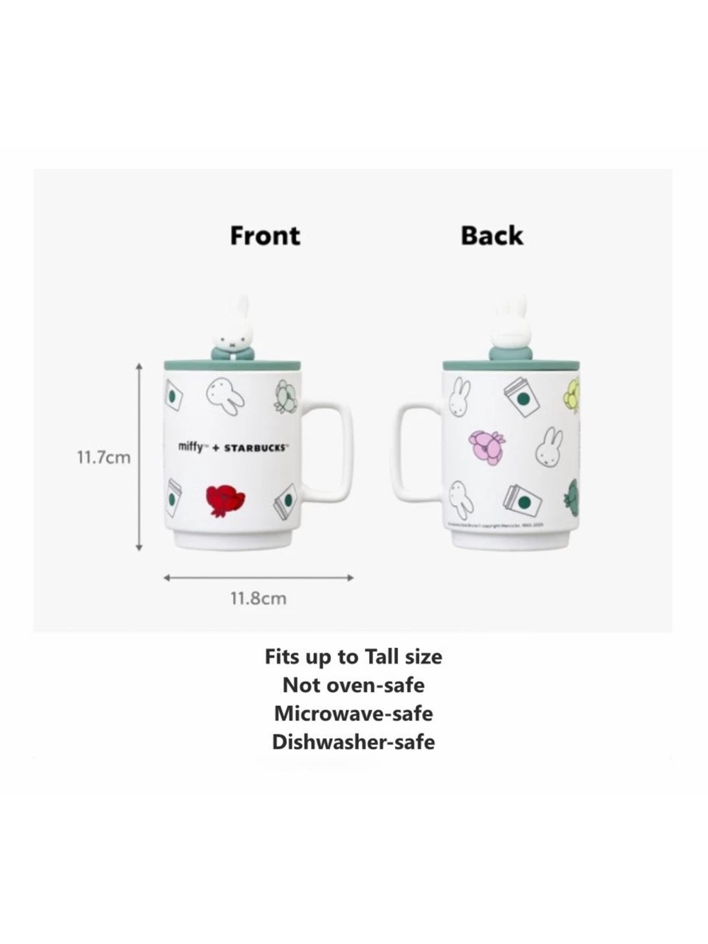 Brand New Miffy X Starbucks Ceramic Mug Featuring A 3D Rabbit Figure on The Lid - Picture 2 of 11